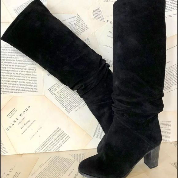 Free People Suede Pre Ruched Slouchy Tall Boots